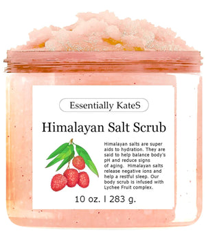 Himalayan Salt Body Scrub with Almond Oil, Exfoliating Mineral Formula, 10 oz