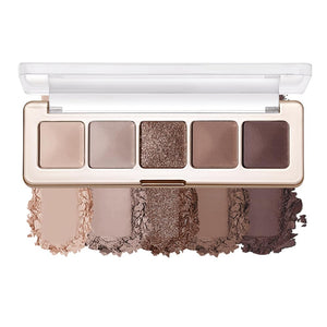 Neutral Nude Brown Eyeshadow Palette–Beige, Cool Taupe, Bronze Gold Shimmer, Cocoa Brown, High-Pigment Blendable Long-Lasting Eye Shadow and Contour Palette for Daily Soft Glam Makeup for Mature Eyes