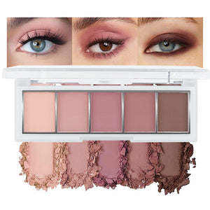 Neutral Nude Brown Eyeshadow Palette–Beige, Cool Taupe, Bronze Gold Shimmer, Cocoa Brown, High-Pigment Blendable Long-Lasting Eye Shadow and Contour Palette for Daily Soft Glam Makeup for Mature Eyes