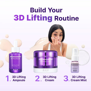 BIOHEAL BOH Probioderm 3D Lifting Skincare Set | Cardi B's Korean Night Cream, Serum & Face Mist for Lifting & Firming | Perfect Anti-Aging Routine for Dry, Dull, Saggy Skin | Mother’s Day Gift