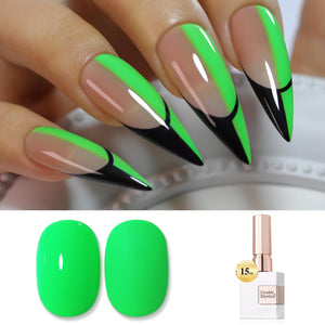 Double Rhythm 0.5 Oz Gel Nail Polish Neutral Natural Same Color Same Bottle Translucent Light Milky Pastel 15ML Manicure French Design Art DIY at Home (Pearl Green-B1146)