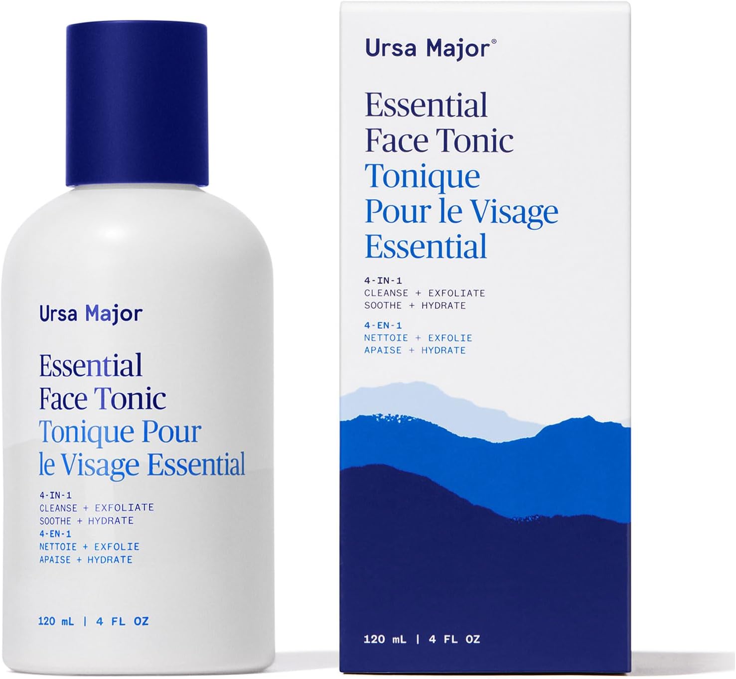Ursa Major Essential Face Tonic | 4-in-1 Natural Toner to Cleanse, Exfoliate, Soothe and Hydrate | Vegan, Cruelty-Free, Non-Toxic | 4 Ounces