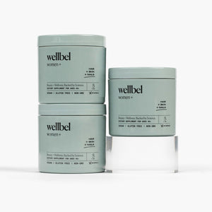 WELLBEL Women + Clean Supplement for Hair, Skin, and Nails, Vegan, Gluten Free, Non GMO 90 Count - 3 Pack