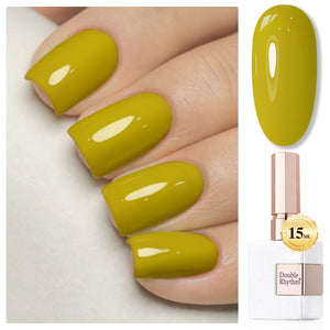 Double Rhythm 0.5 Oz Gel Nail Polish Neutral Natural Same Color Same Bottle Translucent Light Milky Pastel 15ML Manicure French Design Art DIY at Home (Pearl Green-B1146)