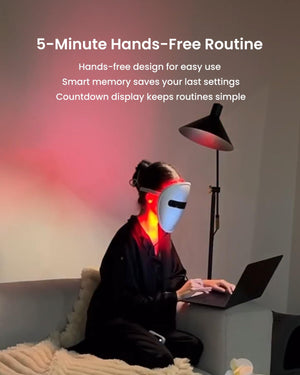 AMIRO Light Facial Mask for Face, 3 Smart Skincare Modes, Spectra Silver | Full-Spectrum 5-Wavelength Skincare System for Face with Red, Blue, Green, Yellow, Infrared Light