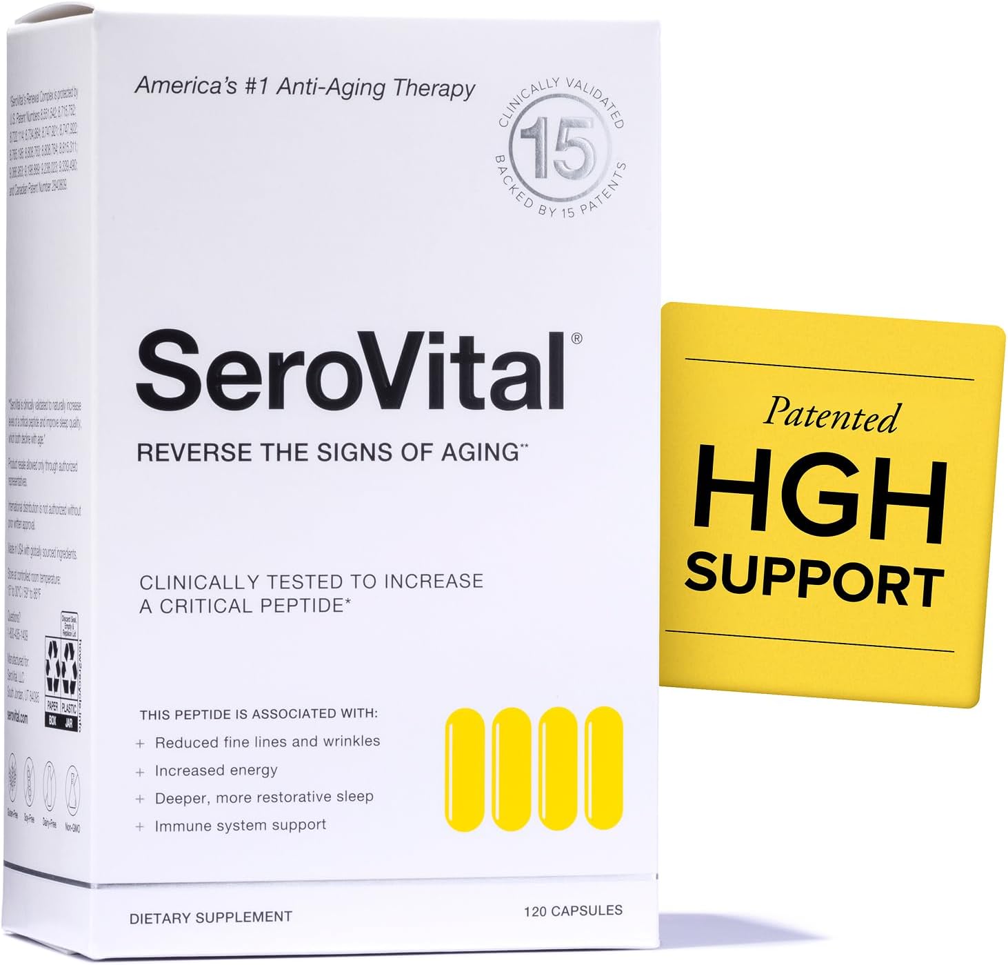 Serovital Renewal Complex - Anti Aging Supplements - Amino Acids - Peptides - Improved Energy and Immunity, Better Deeper Sleep, 30-Day Supply