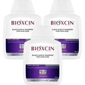 Bioxcin Black Garlic Hair Shampoo - Anti-Hair Loss & Thinning, 300 ML (Set of 3)