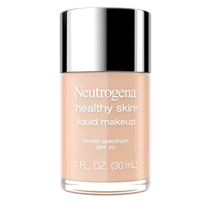 Neutrogena Healthy Skin Liquid Makeup Foundation, Broad Spectrum SPF 20 Sunscreen, Lightweight & Flawless Coverage Foundation with Antioxidant Vitamin E & Feverfew, Natural Tan, 1 fl. oz