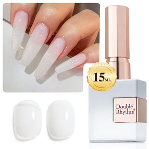 Double Rhythm Translucent Gel Polish Sheer Neutral Natural Light Milky Same Color Same Bottle 15ML Jelly UV Polish Nail Art DIY at Home (Jelly Nude Brown-A1492)