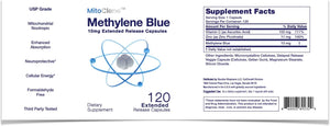 MitoClene 120 Extended-Release Methylene Blue Capsules 10mg Pharmaceutical USP Grade, 4 Month Supply, Advanced Delivery for Mitochondrial Energy Support, with Vitamin C & Zinc Picolinate