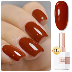 Double Rhythm 0.5 Oz Gel Nail Polish Neutral Natural Same Color Same Bottle Translucent Light Milky Pastel 15ML Manicure French Design Art DIY at Home (Pearl Green-B1146)