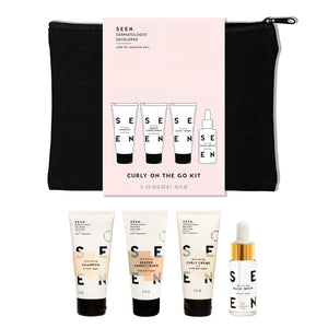 SEEN Curly On The Go Kit, Fragrance Free - Non-Comedogenic & Safe for Sensitive Skin - Curl-Defining Styling Hair Bundle - Anti Frizz - Heat Protectant