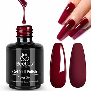 Beetles Red Gel Polish, Merlot Wine, 15ML Dark Red Gel Nail Polish