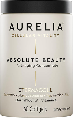 AURELIA 3-in-1 Perfection | Advanced Cellular Anti-Aging Supplement | Boost Collagen Production & Strengthen Hair, Skin, Nails | with Zinc, Resveratrol, Niacinamide & Ergothioneine