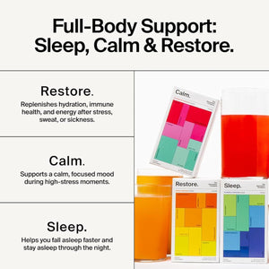The Absorption Company Variety Pack Bundle – Sleep Aid, Electrolyte Recovery & Calm Supplement Drink Mixes - Chamomile, Mango & Watermelon Lemonade – Highly Absorbable Supplements - 21 Servings