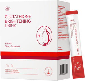 HUJ Glutathione Brightening Drink - Liposomal Liquid Glutathione - Skin Radiance, Metabolic Wellness & Immunity Support - Contains White Tomato Extract & Pomegranate Juice Concentrate - 30 Bags