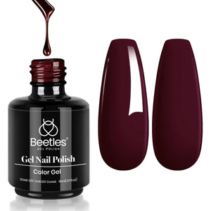 Beetles Red Gel Polish, Merlot Wine, 15ML Dark Red Gel Nail Polish