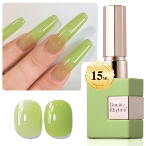 Double Rhythm Translucent Gel Polish Sheer Neutral Natural Light Milky Same Color Same Bottle 15ML Jelly UV Polish Nail Art DIY at Home (Jelly Nude Brown-A1492)