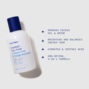 Ursa Major Essential Face Tonic | 4-in-1 Natural Toner to Cleanse, Exfoliate, Soothe and Hydrate | Vegan, Cruelty-Free, Non-Toxic | 4 Ounces