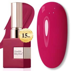 Double Rhythm 15ML Gel Nail Polish Pure Sheer Same Color Same Bottle Soak Off Gel Polish Art Manicure Salon DIY at Home for Women (Burgundy-A1129)