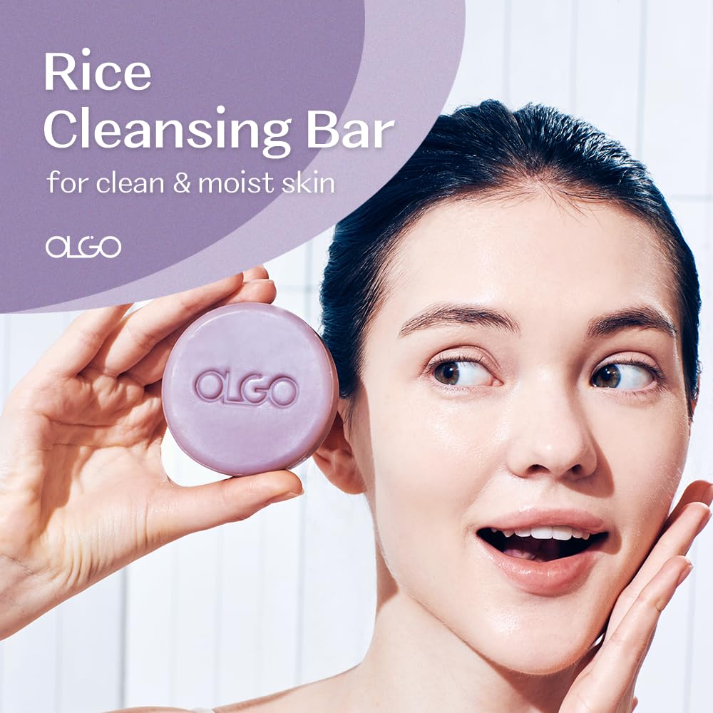 Rice Cleansing Bar | Crystal clear & Moist skin with fermented Korean rice water and natural lavender oil | vegan, sulfate-free, paraben-free (3.5 oz)