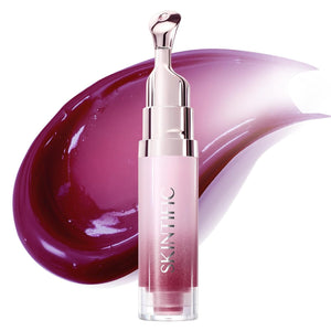 SKINTIFIC Peptide Brightening Lip Serum, Hydrating & Plumping Tinted Lip Gloss, Moisturizing Lip Balm with Polypeptides & Squalane for Glossy Sheer, Smooth Lips(10U Toast Brick)