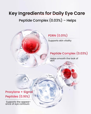 AMIRO PDRN Red Light Therapy Eye Cream with Built-In Microcurrent Massager | PDRN Peptide Under Eye Treatment for Puffy, Tired-Looking Eyes, Hydrated, Firmer-Looking Skin, 1.06 oz