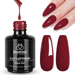 Beetles Red Gel Polish, Merlot Wine, 15ML Dark Red Gel Nail Polish