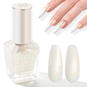 SAVILAND Metallic Gold Nail Polish: Quick Dry Mirror Golden Nail Polish Regular Chrome Fingernail Polish Easy To Use & Remove No Curing Needed Bulk Nail Lacquer for Toes Nail Art DIY Home 0.34 oz