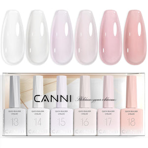 CANNI 6Pcs 9ml Hema-Free Nail Dehydrator Primer, Base Coat Reinforce Diamond Gel Top Coat and Matte Top Coat Gel Nail Polish Set, Soak Off LED Nail Gel Polish Set Nail Art Starter Manicure Salon