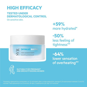 SVR - [HYALU] Biotic Regenerating Plumping Gel - Hyaluronic Acid and Vitamin C - Smooths Fine Lines, Suitable for Sensitive Skin - Non-greasy Finish, Dermatologically Tested - 1.7 fl.oz.
