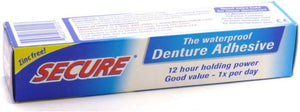 Secure Sensitive Denture Adhesive Cream, Zinc Free Glue, 1.4 oz, 4 Pack | Aloe Vera & Myrrh to Nourish Your Gums - Uppers, Lowers & Partials - Waterproof & Zinc Free - Less Adhesive, More Hold