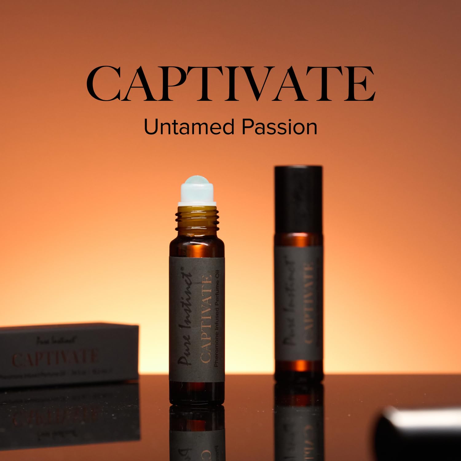 Pure Instinct CAPTIVATE The Original Pheromone Infused Essential Oil Perfume Cologne - Men's Collection - TSA Ready (Roll On Bottle 0.34 Fl. Oz./10.2mL)
