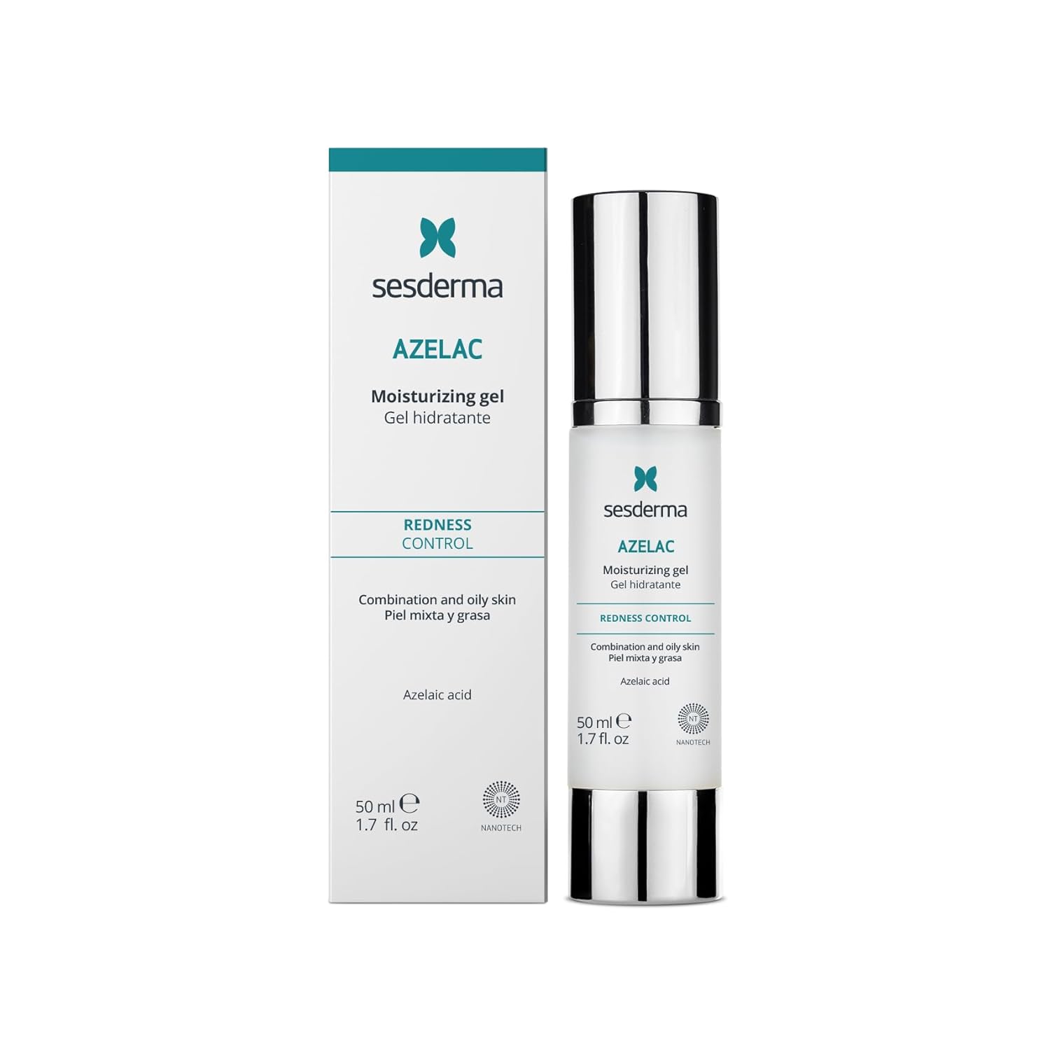 Sesderma AZELAC Moisturizing Gel for Oily, Combination & Sensitive Skin | Lightweight Hydrating Face Gel | Helps Reduce Excess Oil, Redness & Blemish-Prone Appearance | 1.7 fl. oz