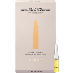 BABOR Multi Vitamin Ampoule Concentrate, Revitalize Dull Tired Skin, Vitamin A Increases Radiance, Vitamin C Evens Tone, Niacinamide Supports Skin Barrier, Vitamin Skincare Capsules, 7 Treatments