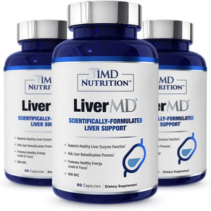 1MD LiverMD - Liver Support Supplement | Siliphos Milk Thistle Extract - Highly Bioavailable, for Liver Support | 60 Capsules (2-Pack)