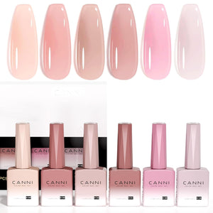 CANNI 6Pcs 9ml Hema-Free Nail Dehydrator Primer, Base Coat Reinforce Diamond Gel Top Coat and Matte Top Coat Gel Nail Polish Set, Soak Off LED Nail Gel Polish Set Nail Art Starter Manicure Salon