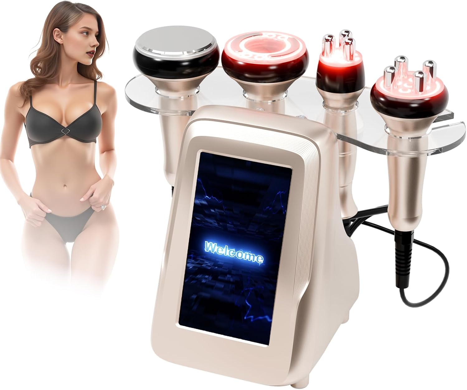 Body Massager Machine Body Multifunctional Beauty Machine Cellulite Device, White