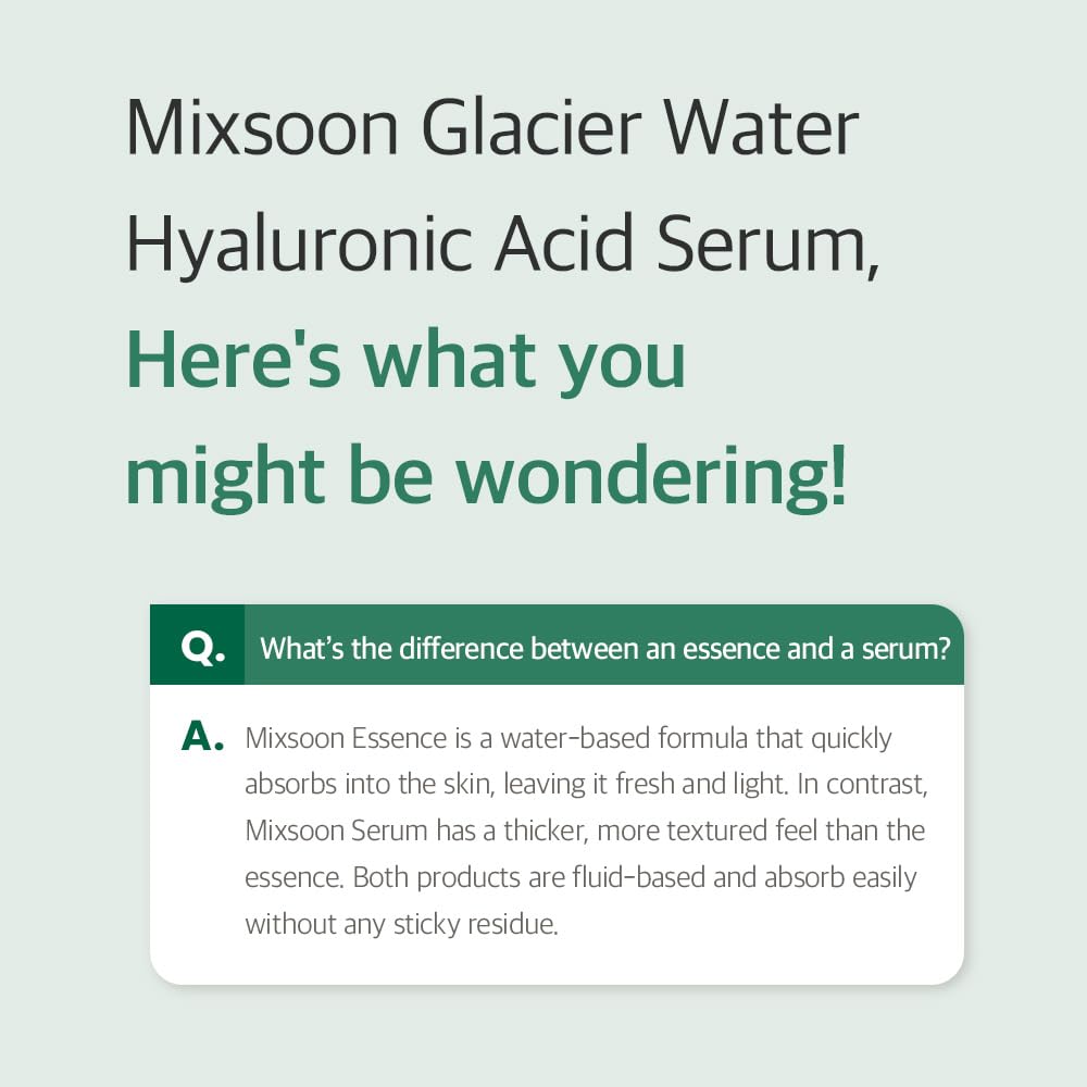 mixsoon Essential Glass Skin Duo Set - Bean Essence + Glacier Water Hyaluronic Acid Serum, Gentle Formula for Smooth, Radiant Skin 150ml / 5.07 fl. oz. Korean Glass Skin Care