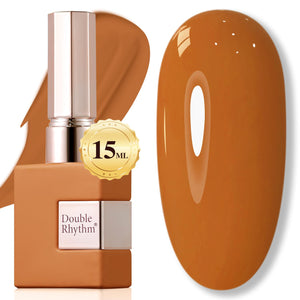 Double Rhythm Translucent Gel Polish Sheer Neutral Natural Light Milky Same Color Same Bottle 15ML Jelly UV Polish Nail Art DIY at Home (Jelly Nude Brown-A1492)