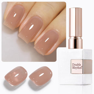 Double Rhythm 0.5 Oz Gel Nail Polish Neutral Natural Same Color Same Bottle Translucent Light Milky Pastel 15ML Manicure French Design Art DIY at Home (Pearl Green-B1146)