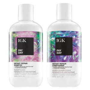 IGK GOOD BEHAVIOR Ultra Smooth Shampoo & Conditioner Set + Travel Size Packettes | Frizz Control + Shine | Vegan + Cruelty-Free | 8 oz (Pack of 2)