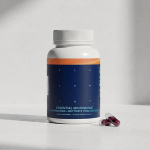 Blueprint by Bryan Johnson Essential Microbiome Capsules, Digestive & Gut Health Support for Women and Men, Delayed-Release 2-in-1 Postbiotic Daily Oral Microbiome Supplement for Healthy Digestion*