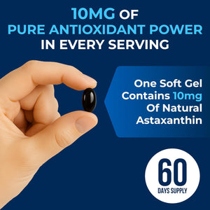 We Like Vitamins Astaxanthin 10mg Softgel - Highly Potent Astaxanthin Supplements from Haematococcus Pluvialis - Improves Eye, Joint, Skin Health & Energy Levels - 60 Count, 2 Month Supply