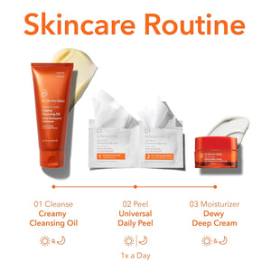 Dr Dennis Gross Radiant, Smooth & Firm Skincare Kit - Dermatologist Developed - Full-Size Alpha Beta Universal Peel, Travel-Size Vitamin C Lactic Dewy Deep Cream & Creamy Cleanser - $130 Value