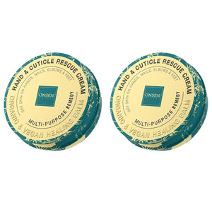 Onsen Hand & Cuticle Rescue Cream | Organic Nail Strengthener & Balm | Dry, Cracked Hands, Elbows & Feet | Shea Butter, Tsubaki & Jojoba Oil | Nail Repair & Growth, Vegan – 2 Pack (1.10 oz)