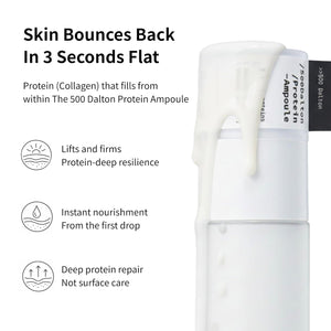 500 Dalton Protein Ampoule with 32 Collagen Peptide Complex, Korean Anti-Aging Firming Serum, Hypoallergenic Niacinamide Ampoule for Fine Lines, Loss of Elasticity & Uneven Tone, 1.01 fl.oz.