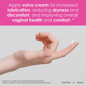 Mothers Dose Vaginal Moisturizer Vulva Cream for Women's Health Feminine DHEA Cream with Hyaluronic Acid for Vulva Dryness & Discomfort 90 Day Supply Made in USA
