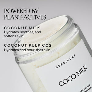 HERBIVORE Coconut Milk Bath Soak | Deeply Hydrating + Skin Softening, Soothing Light Coconut Scent, Vegan, Plant-Based