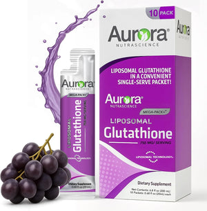 Aurora Nutrascience Micro-Pack Liposomal Glutathione - 500 mg Liquid Supplement, Antioxidant Support for Men & Women, Sugar Free, Non-GMO, Liposomal Glutathione Packets - 30 Single Serve Packets